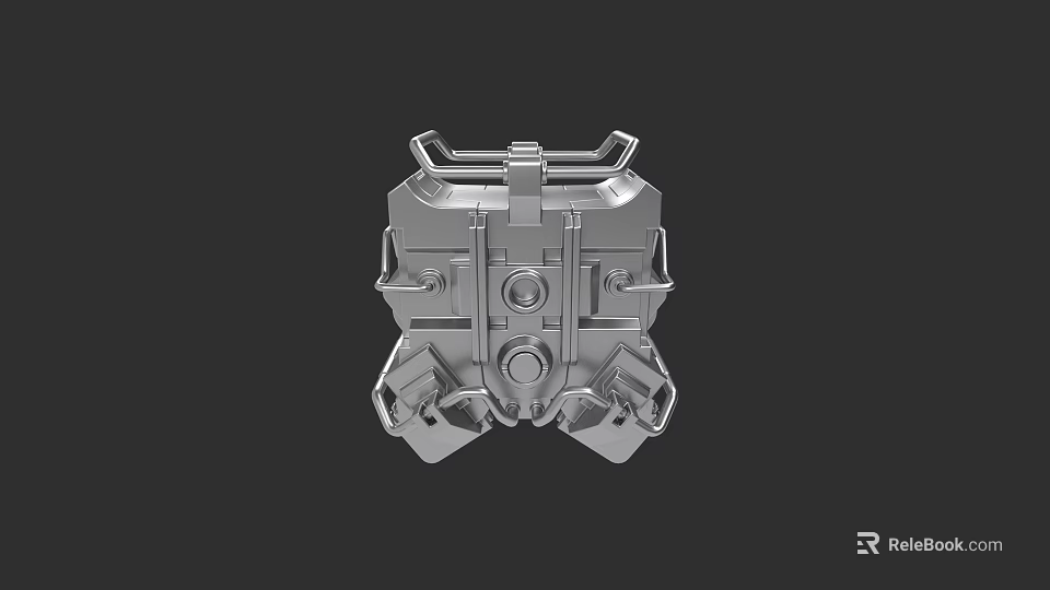 3D Model Mechanical Weapon Component With Metal Gear And Joint Structure 3d model 