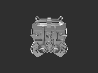 3D Model Mechanical Weapon Component With Metal Gear And Joint Structure 3d model
