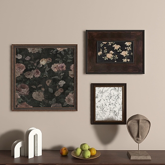 Vintage decorative painting 3d model