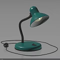 Turquoise Desk Lamp With Flexible Gooseneck Arm Round Base And Black Cable