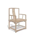 Traditional Chinese Style Wooden Leisure Chair With Simple Backrest And Armrest Design
