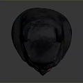 Man Wearing Detailed Batman Mask with Fierce Expression and Dark Design