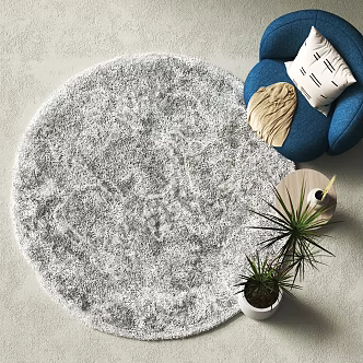 Modern Round Carpet Single Sofa Decorative Ornaments 3d model