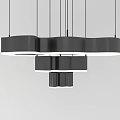 Modern Unique shaped Pendant Light with Black Multi layer Circular Design 3d model