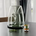 Glass Decorative Ornament Set with Small Mug and Rosemary for Table Decoration