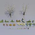 Diverse Plant Combination Featuring Trees Shrubs Grasses And Various Foliage Varieties