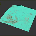 Natural Landscape 3D Terrain Model With Mountain Texture Brownish Yellow And Green Lowlands