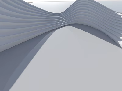 Modern White Hinged Door With Smooth Surface And Flowing Curved Lines Showing Light Shadow Effects 3d model