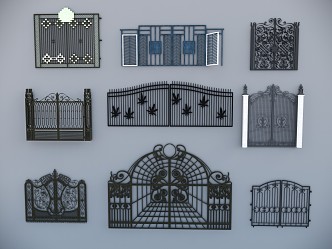 European gate wrought iron gate 3d model