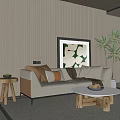 modern double sofa 3d model