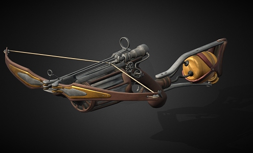 Stylized Crossbow Cartoon Crossbow Bow and Arrow Cartoon Bow and Arrow Crossbow Weapon Archery Military Equipment 3d model