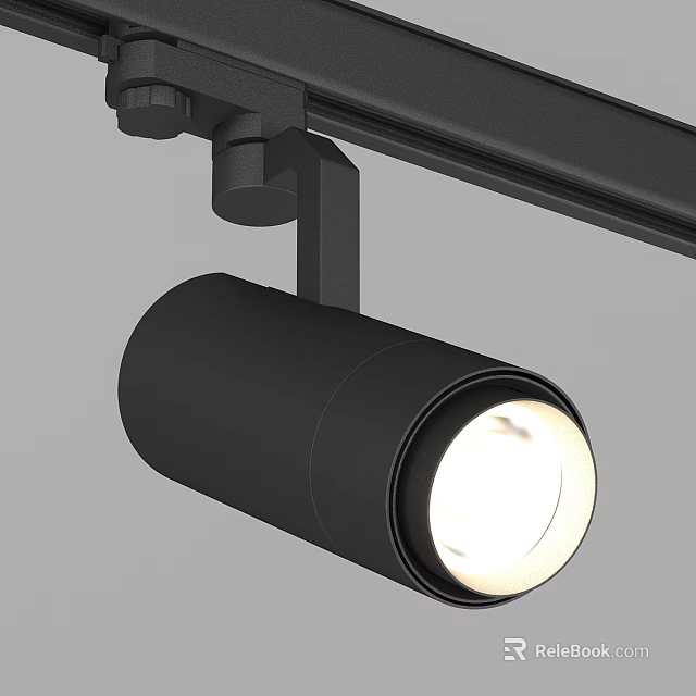 Modern Adjustable Black Track Mounted Bright Downlight Spotlight for Home Interior Lighting 3d model