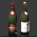 Two Bottles of Wine With Picard Bordeaux And Bellevue Labels Displayed