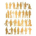 Modern Wooden Wall Decor With Silhouette Figures For Home Interior Design