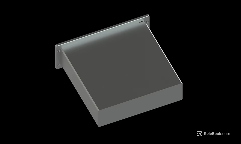 Durable Square Metal Enclosure With Mounting Brackets For Industrial Applications 3d model 