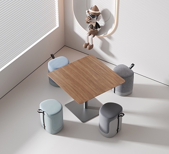 Casual tables and chairs 3d model