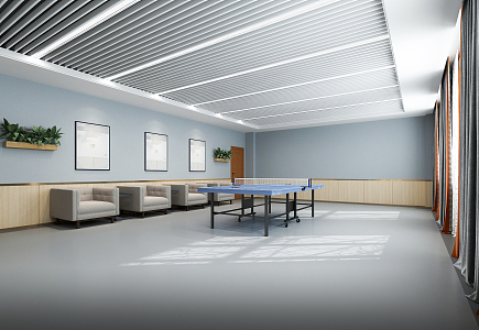 Modern table tennis room activity room 3d model