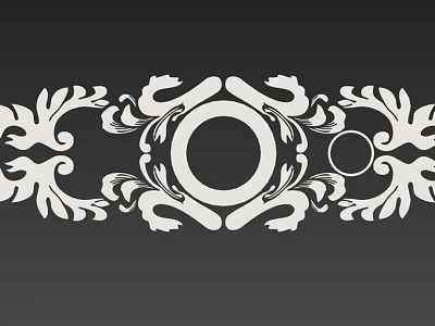 Traditional Ornamental Carving Design With Symmetric Floral Patterns And Circular Motifs 3d model