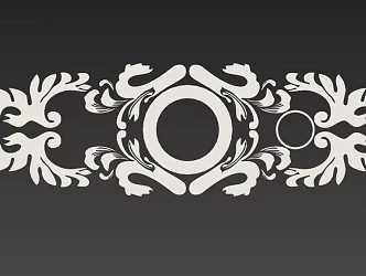 Mongolian pattern Mongolian flower rose 3d model