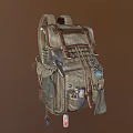 Vintage Military Style Multi Pocket Utility Backpack For Outdoor Use With Accessories And Straps