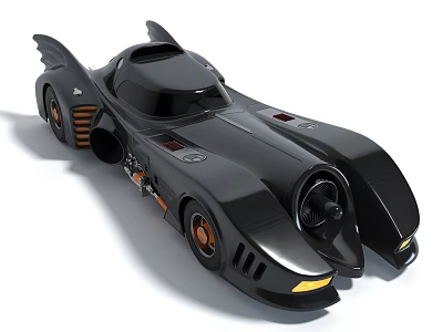 Black Functional Vehicle With Futuristic Streamlined Body And Batwing Inspired Design Features 3d model