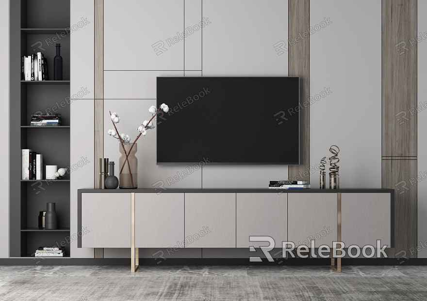 Modern TV Cabinet Simple TV Cabinet Decorative Cabinet model