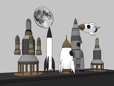 Modern Decorations Rocket Artwork 3d model Modern Decorations Rocket Artwork 3d model