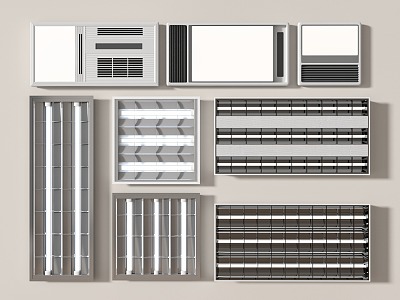 Modern Grille Lamp Embedded Grille Lamp Tube 3d model