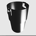 Gray Cylindrical Container With Black Interior And Side Clip Design 3d model