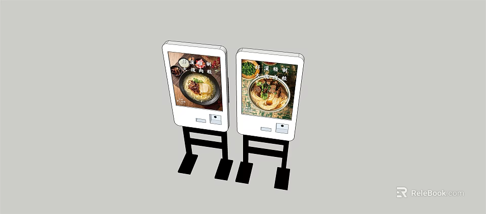 Commercial Equipment Standing Order Kiosks with Food Images for Dining Establishments 3d model 