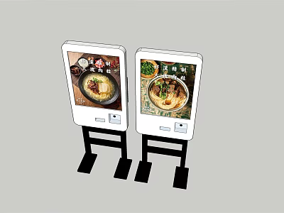 Commercial Equipment Standing Order Kiosks with Food Images for Dining Establishments 3d model