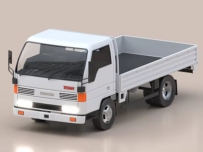 Nissan Titan White Open Bed Truck With Single Cab And Front TITAN Logo 3d model Nissan Titan White Open Bed Truck With Single Cab And Front TITAN Logo 3d model