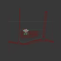 Two Story Detached Villa Exterior With Green Trees Red Flowers And Parked Cars