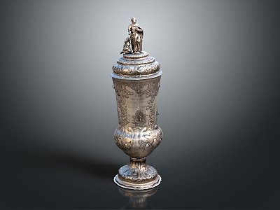 Vintage old goblet pixel goblet 3d model