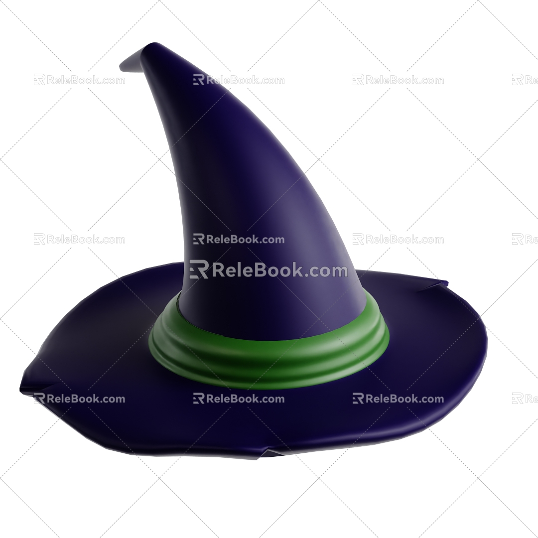 Modern cartoon magic hat witch hat Icon 3d model