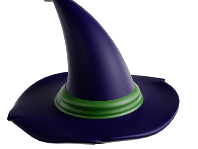 Modern cartoon magic hat witch hat Icon 3d model