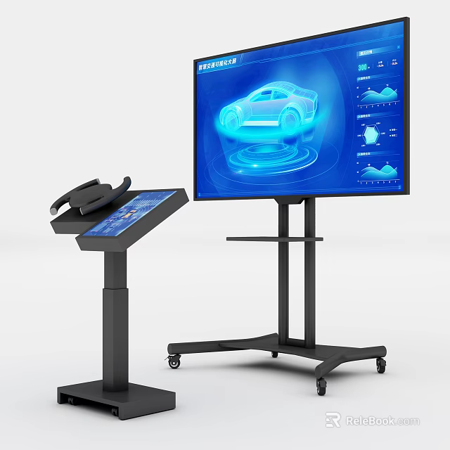 Public Facility Interactive Information Terminal With Touchscreen Display And Control Panel 3d model