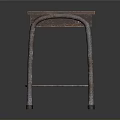 Vintage Old Wooden Table With Worn Surface And Metal Legs Design