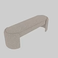 Modern Upholstered Light Beige Sofa Bench With Curved Arms And Smooth Surface