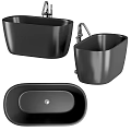 Elegant Modern Black Bathtub Design With Different Shapes And Chrome Faucet