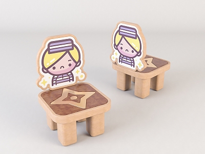 Modern children's chair wooden children'stool model