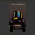 Cartoon Style Truck With Yellow Cab And Gray Cargo Box Design