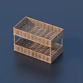 Woven Two Tier Storage Basket with Shelf Structure for Home Organization