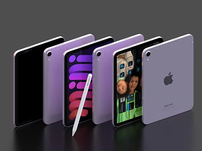 Apple iPad Lineup In Multiple Colors With Apple Pencil And Display Screens 3d model