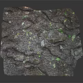Rocky Terrain With Rough Surface Green Gray Spots And Natural Geological Textures