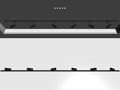 Modern Ceiling Mounted Downlights And Track Spotlights For Interior Lighting Design 3d model