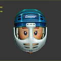 Cooper Hockey Helmet With Cartoon Face Design And White Blue Details
