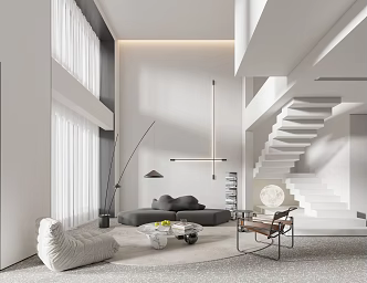Modern Duplex Living Room Living Room 3d model