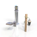 Outdoor Lamp Post Designs With Metal Layered Structure Wooden Post And Lantern Light