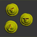 Vibrant Assorted Cupcakes with Different Colored Frostings Topped with Apple Slices and Orange Cases
